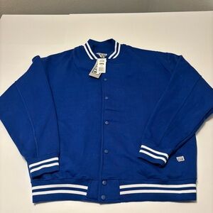Pro Club Men's Varsity Fleece Baseball Jacket,  Royal Blue 4XL NWT
